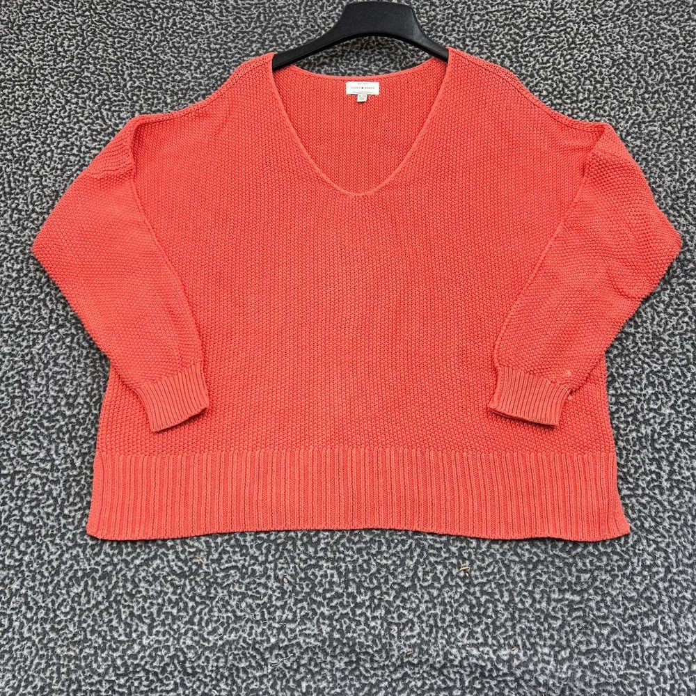 Vintage Lucky Brand Sweater Women XL Knitted Pullover Long Sleeve V-Neck